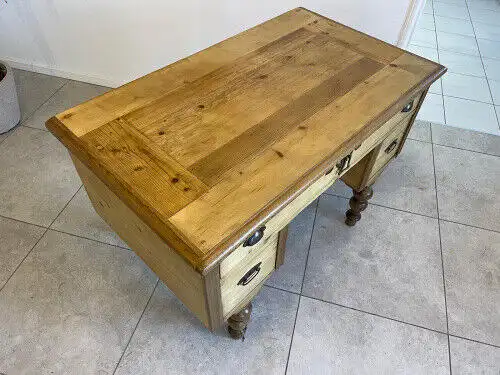 Bäuerlicher Gründerzeit Schreibtisch Sekretär Naturholz G1085