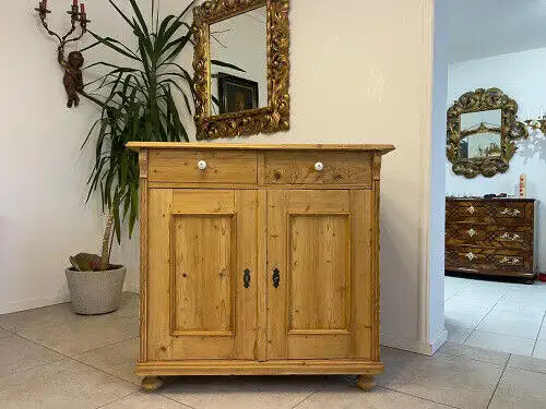 Bäuerliche Gründerzeit Anrichte Sideboard Kommode Naturholz A5117