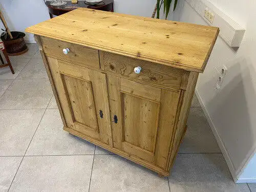 Bäuerliche Gründerzeit Anrichte Sideboard Kommode Naturholz A5117