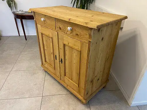 Bäuerliche Gründerzeit Anrichte Sideboard Kommode Naturholz A5117