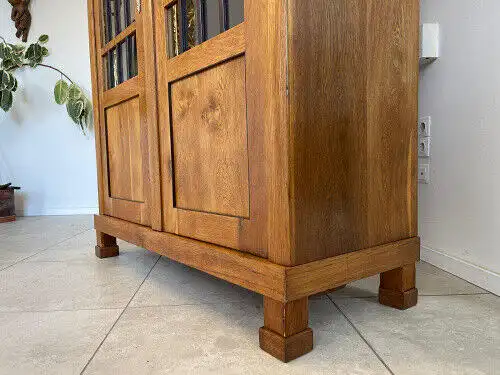 SALE Biedermeier Vitrine Bücherschrank Sammlervitrine Eichenholz Antiquität G113