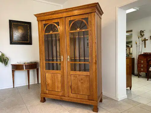 SALE Biedermeier Vitrine Bücherschrank Sammlervitrine Eichenholz Antiquität G113