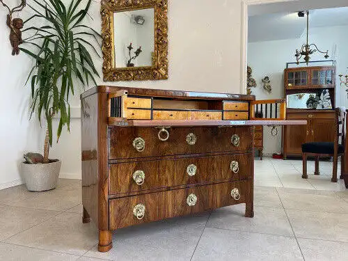 SALE Restaurierte Biedermeier Schreibkommode Nussholz Antiquität Antikmöbel G113