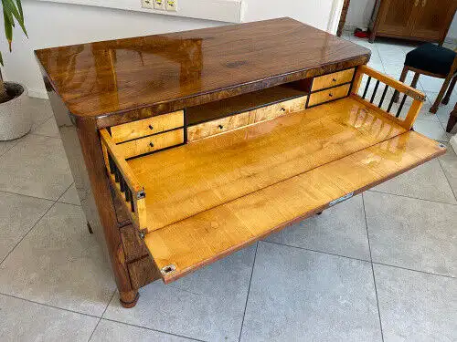 SALE Restaurierte Biedermeier Schreibkommode Nussholz Antiquität Antikmöbel G113