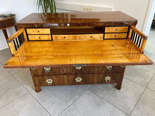 SALE Restaurierte Biedermeier Schreibkommode Nussholz Antiquität Antikmöbel G113