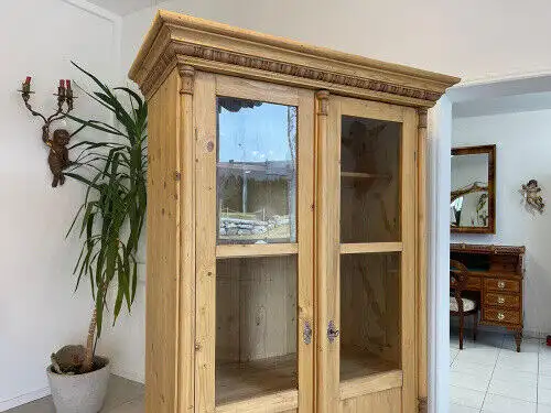Restaurierte Gründerzeit Bauernvitrine Bauernschrank Bauernvitrine G1160