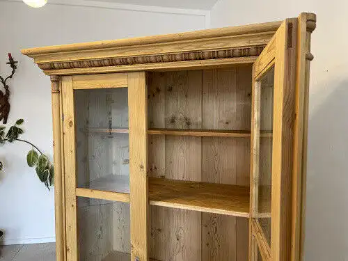 Restaurierte Gründerzeit Bauernvitrine Bauernschrank Bauernvitrine G1160
