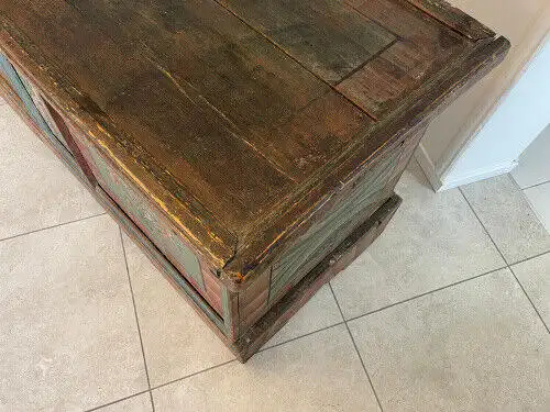 Urige handbemalte Tiroler Truhe Landhaustruhe Bauerntruhe G1236
