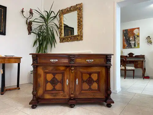 Sale Restaurierte Säulenanrichte Gründerzeit Anrichte Schrank Antiquität G1314
