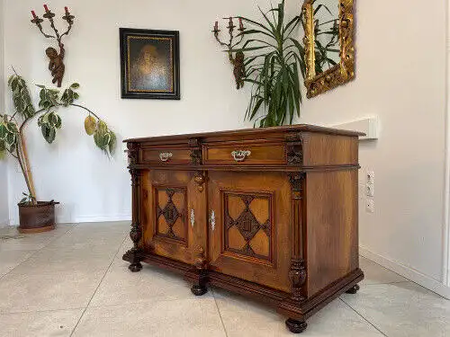 Sale Restaurierte Säulenanrichte Gründerzeit Anrichte Schrank Antiquität G1314