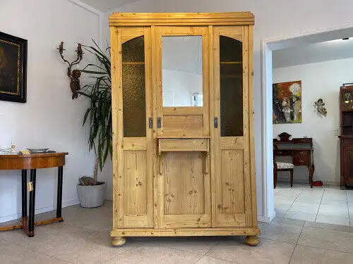 Restaurierter Jugendstil Schrank Kleiderkasten Spiegelschrank G1328
