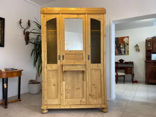 Restaurierter Jugendstil Schrank Kleiderkasten Spiegelschrank G1328