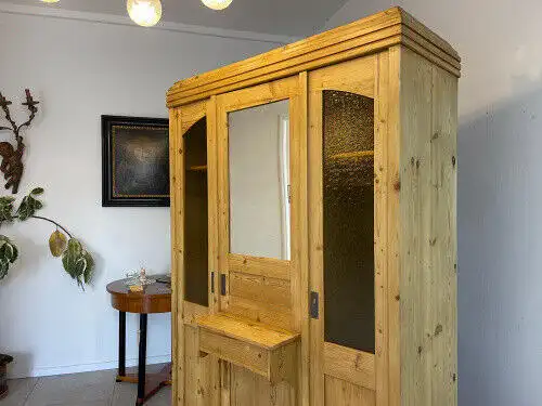 Restaurierter Jugendstil Schrank Kleiderkasten Spiegelschrank G1328