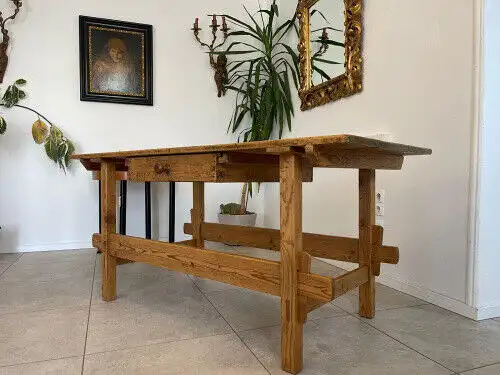 Massiver Tafeltisch Esstisch Bauerntisch Kräutertisch Thresen Bauerntisch G1327