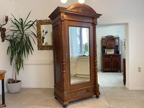 Traum Gründerzeit Kleiderschrank  Spiegelschrank Garderobenschrank Antiquität G1
