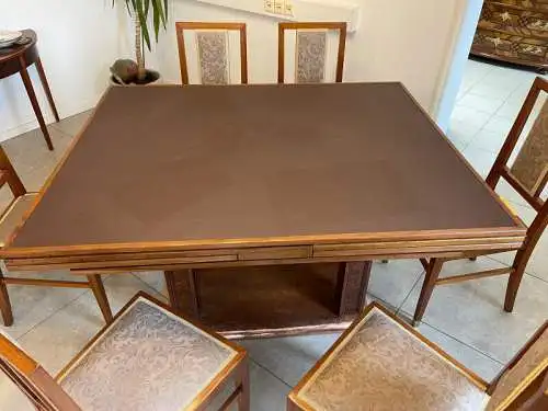 SALE Jugendstil Speisezimmergruppe 7 teilig Esszimmer Auszugtisch Sessel A4179