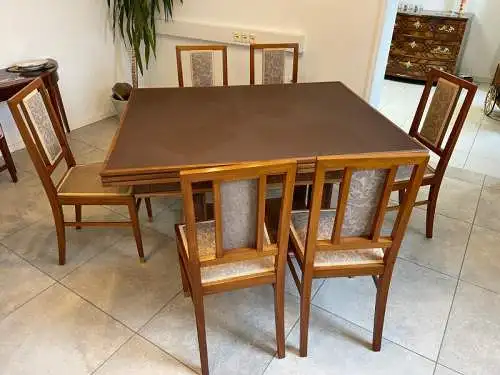 SALE Jugendstil Speisezimmergruppe 7 teilig Esszimmer Auszugtisch Sessel A4179