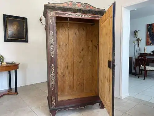 Antikes Handbemalter Bauernschrank Kasten Bauernkasten G1363