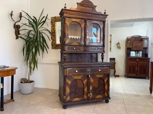 Gründerzeit Küchenbuffet Küchenschrank Küchenkredenz Bauernvitrine G1274