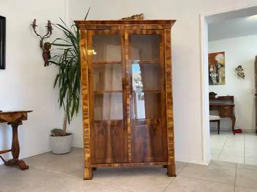 SALE Restaurierte Biedermeier Vitrine Bücherschrank Bibliotheksschrank ANTIQUITÄ
