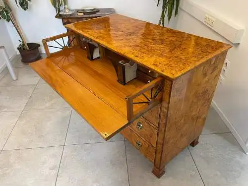 Restaurierte Biedermeier Schreibkommode Sekretär Nussholz Antiquität G1506