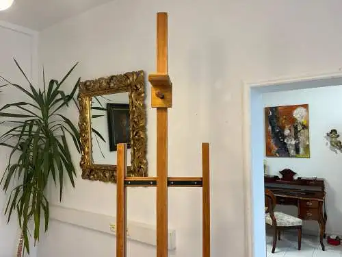 Antikes Atelier-Staffelei aus massivem Holz Bildhalterung G1522