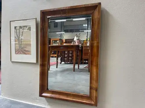 Biedermeier Spiegel Wandspiegel Original Nussholz Furniert Antiquität G1536