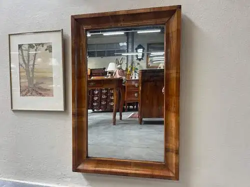 Biedermeier Spiegel Wandspiegel Original Nussholz Furniert Antiquität G1536