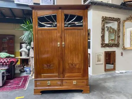 Traum Restaurierte Jugendstil Kleiderschrank Kasten Bücherschrank Antiquität  G1
