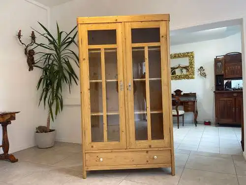 Traum Jugendstil Vitrine  Glasschrank Naturholzmöbel Bauernmöbel G1609