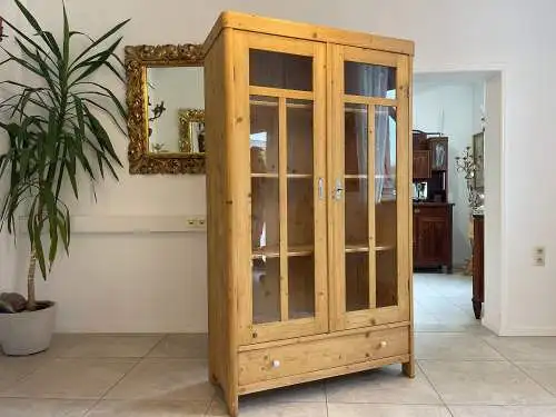 Traum Jugendstil Vitrine  Glasschrank Naturholzmöbel Bauernmöbel G1609
