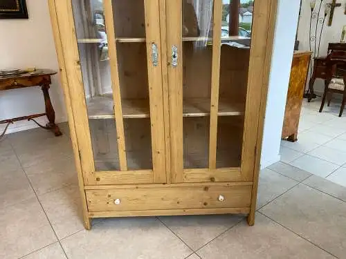 Traum Jugendstil Vitrine  Glasschrank Naturholzmöbel Bauernmöbel G1609