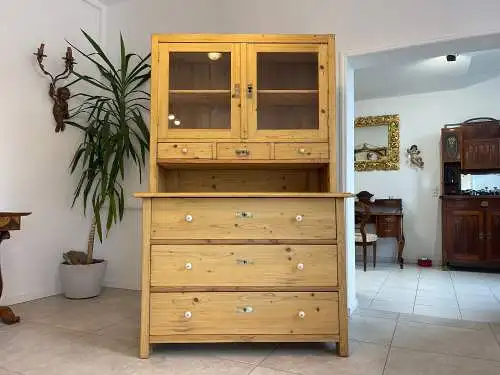 Aufsatzbuffet Küchenkredenz Bauernschrank Aufsatzkommode Naturholzschrank G1610