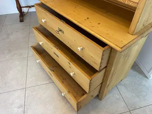 Aufsatzbuffet Küchenkredenz Bauernschrank Aufsatzkommode Naturholzschrank G1610