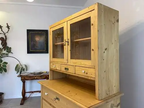 Aufsatzbuffet Küchenkredenz Bauernschrank Aufsatzkommode Naturholzschrank G1610