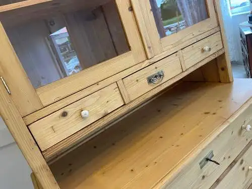 Aufsatzbuffet Küchenkredenz Bauernschrank Aufsatzkommode Naturholzschrank G1610