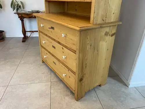 Aufsatzbuffet Küchenkredenz Bauernschrank Aufsatzkommode Naturholzschrank G1610