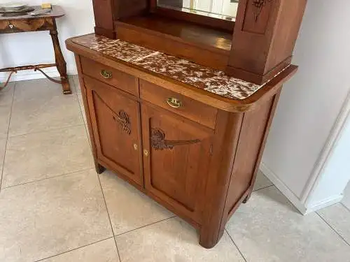Originale Jugendstil Kredenz Bücherschrank Rudolf Baumgartner G1627
