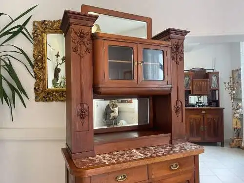 Originale Jugendstil Kredenz Bücherschrank Rudolf Baumgartner G1627