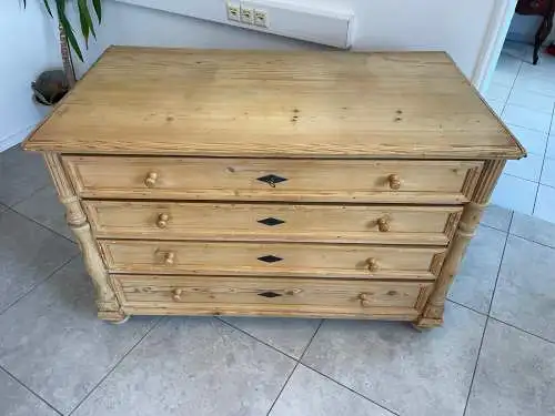 Originale Gründerzeit Kommode 4 Laden Kommode Antik G1619