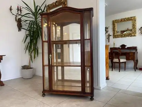 Originale antike Biedermeier Vitrinenschrank Glasschrank Nussholz Antiquiät G161