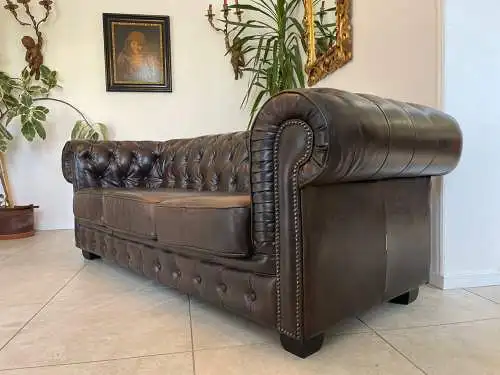 Chesterfield Clubsofa Diwan Couch Antikbraun Zigarrenbraun Traumexemplar G1577-1