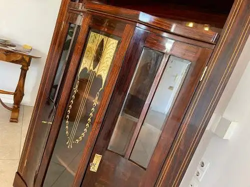 Restauriertes Jugendstil Kredenz Vitrinenschrank  Bücherschrank Traum Antiquität