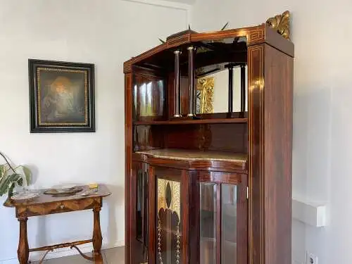 Restauriertes Jugendstil Kredenz Vitrinenschrank  Bücherschrank Traum Antiquität