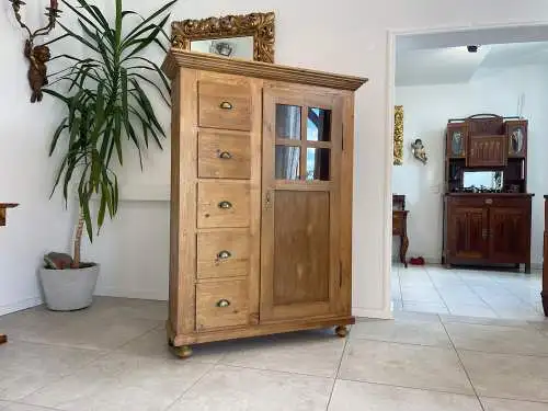 Antiker Biedermeier Brotschrank Almerschrank Vorratskasten Vitrine Bauernvitrine