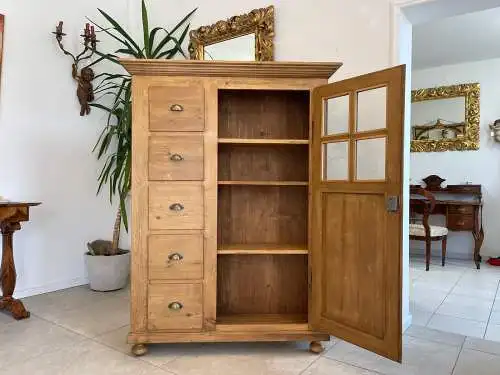 Antiker Biedermeier Brotschrank Almerschrank Vorratskasten Vitrine Bauernvitrine