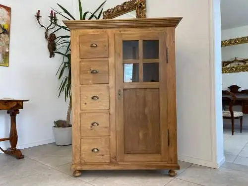 Antiker Biedermeier Brotschrank Almerschrank Vorratskasten Vitrine Bauernvitrine