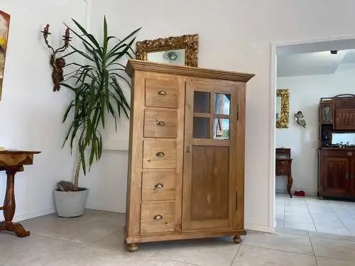 Antiker Biedermeier Brotschrank Almerschrank Vorratskasten Vitrine Bauernvitrine