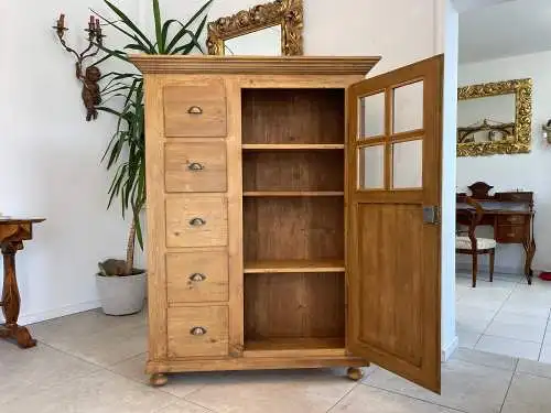 Antiker Biedermeier Brotschrank Almerschrank Vorratskasten Vitrine Bauernvitrine