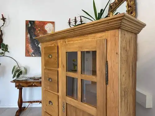 Antiker Biedermeier Brotschrank Almerschrank Vorratskasten Vitrine Bauernvitrine